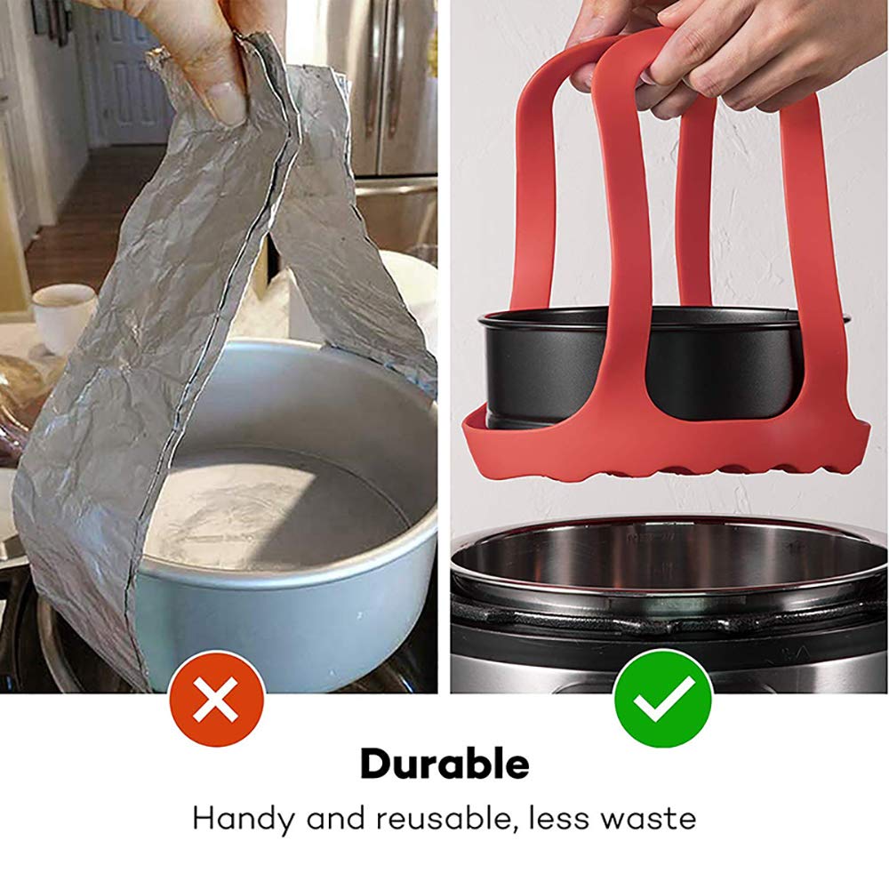 ddLUCK dishwasher-safe silicone sling provides easy cleanup after cooking.