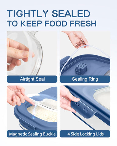 DDMOMMY airtight double seal maintains moisture-free storage for dry goods.
