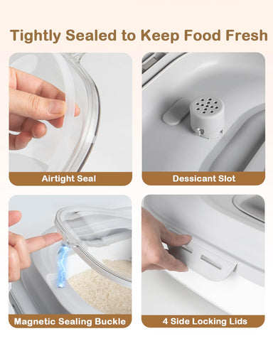 DDMOMMY collapsible rice container saves space when not fully loaded.