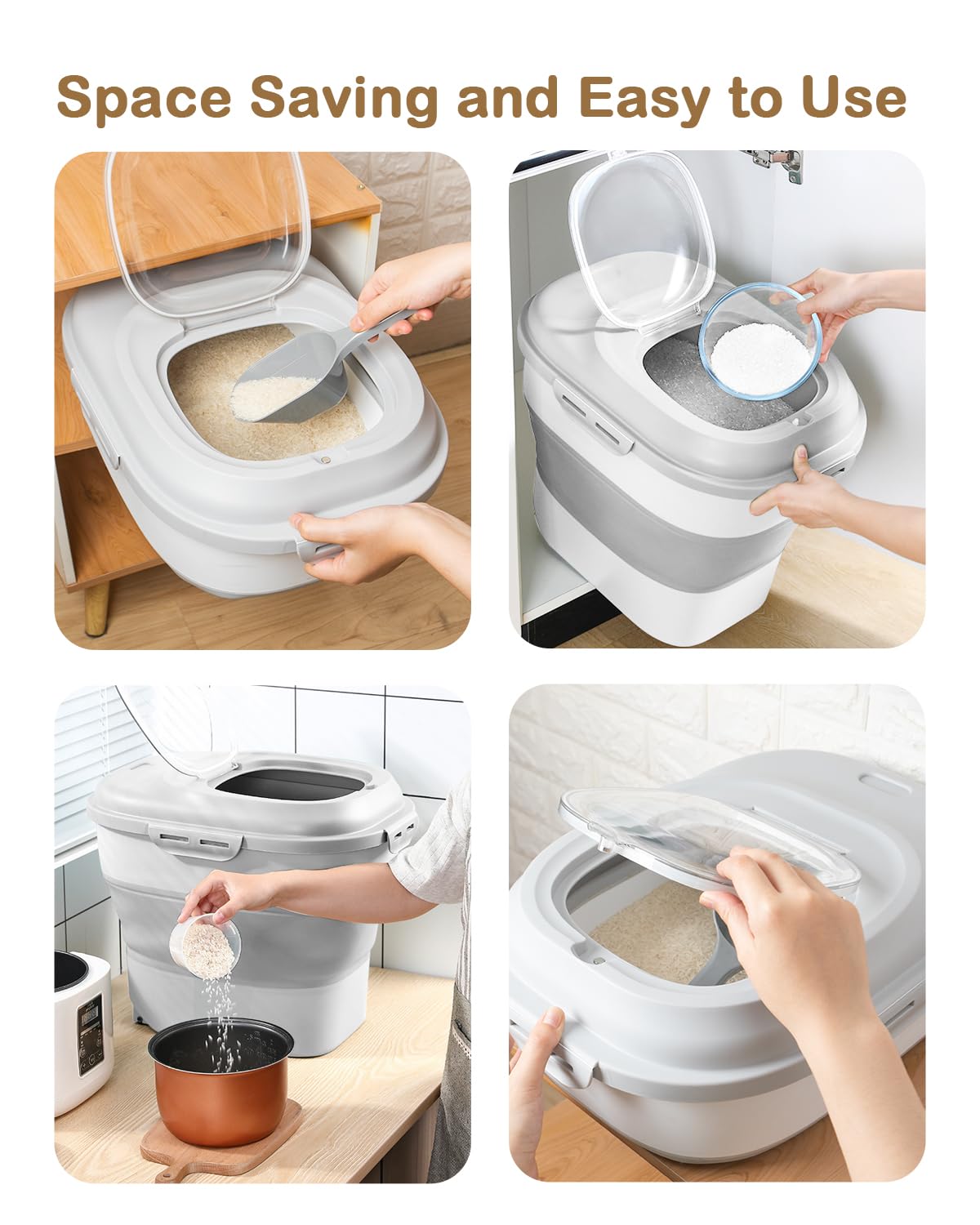 DDMOMMY flour storage bin designed to keep dry staples protected from moisture.