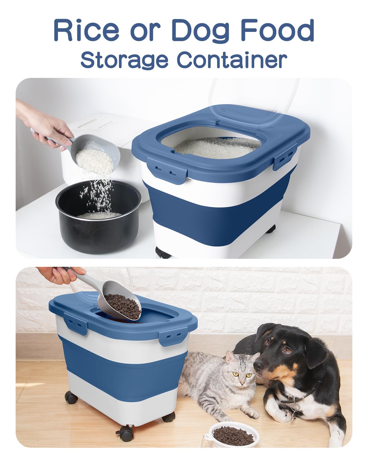 DDMOMMY pet food and rice storage offers versatile kitchen organization.