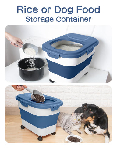 DDMOMMY pet food and rice storage offers versatile kitchen organization.