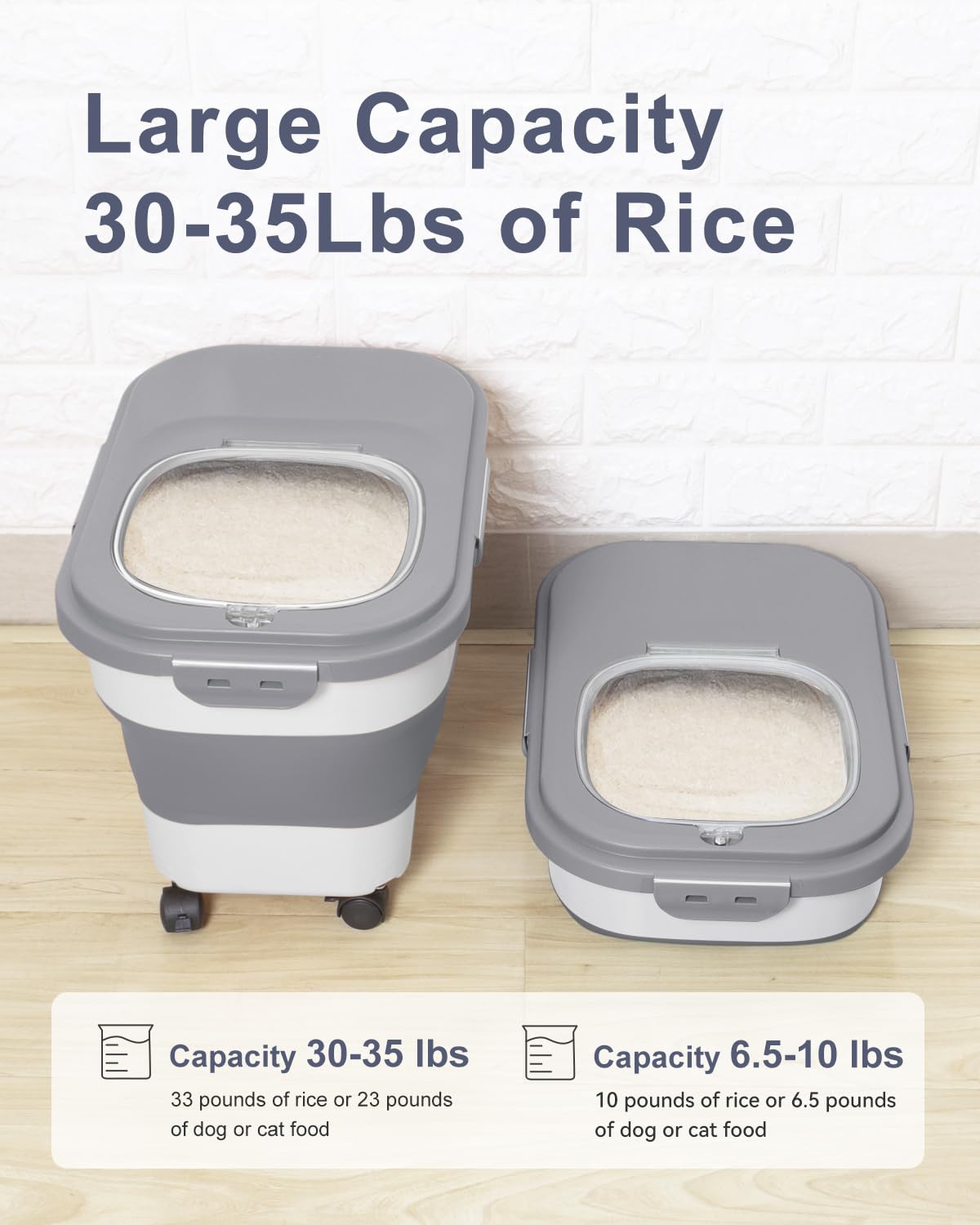 DDMOMMY rice container showing airtight seal to keep contents fresh.