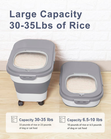 DDMOMMY rice container showing airtight seal to keep contents fresh.