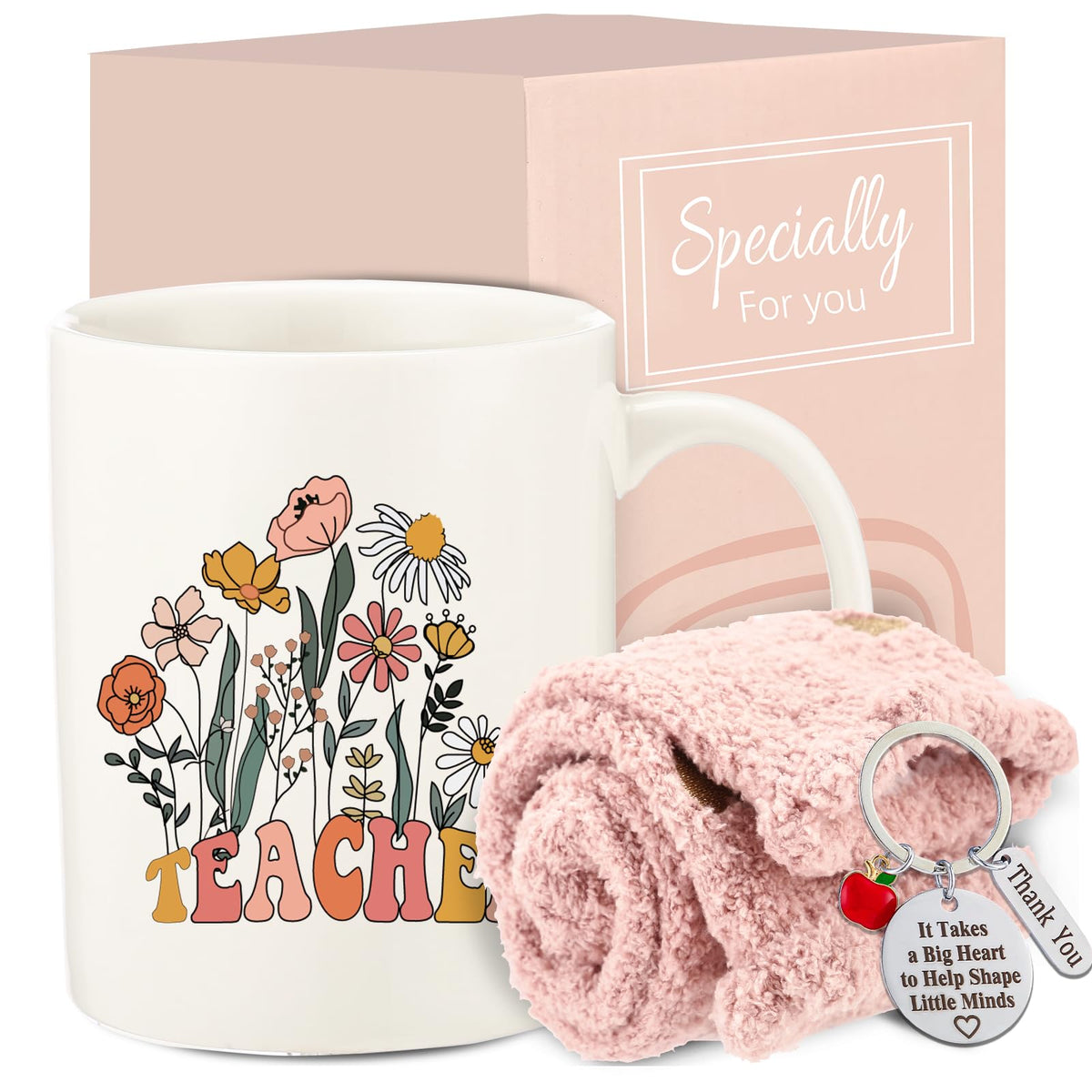 DDOFAH mug and keychain set on desk, a practical appreciation present.