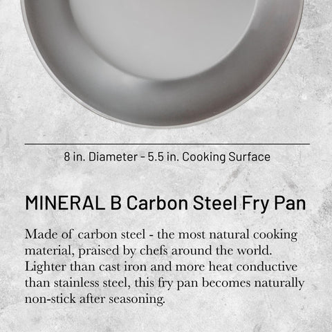 De Buyer Mineral B pan sautés vegetables with even heat and quick response.