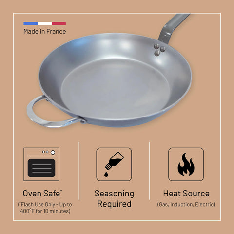de Buyer Mineral B carbon steel fry pan sautéing vegetables for a bright finish