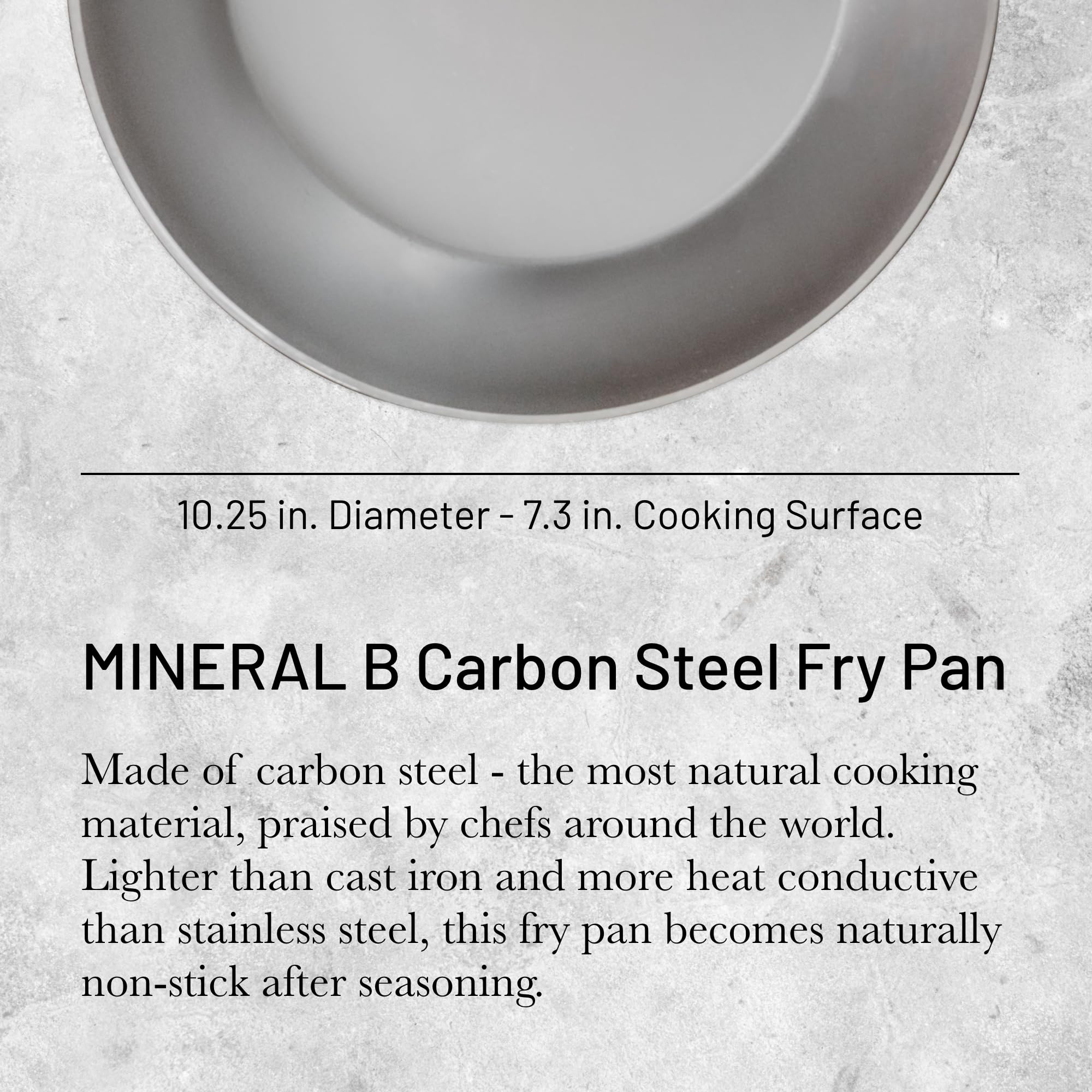 De Buyer MINERAL B skillet searing steak for a rich brown crust