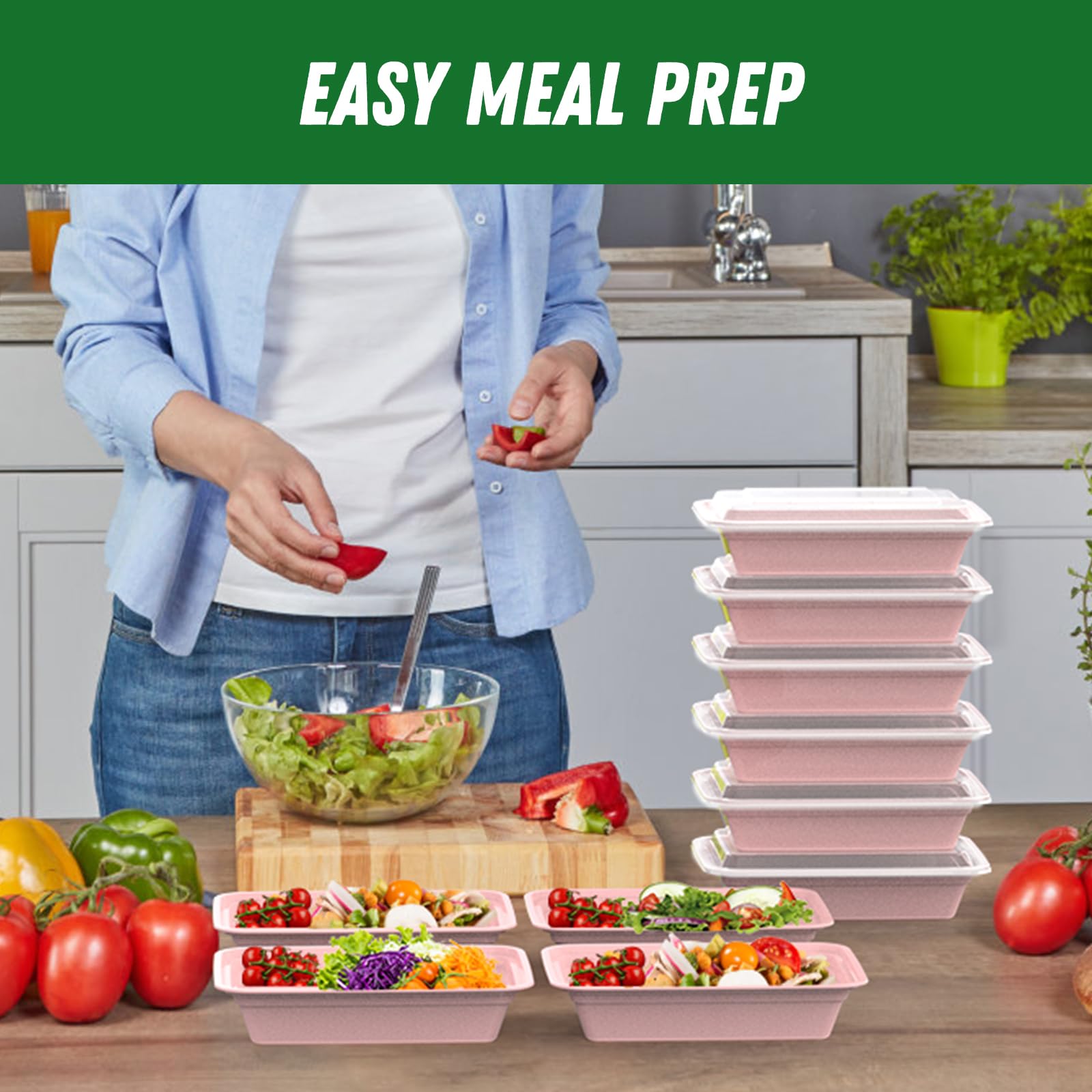 Dealusy 50-pack 100-piece set for bulk meal prep and portion control