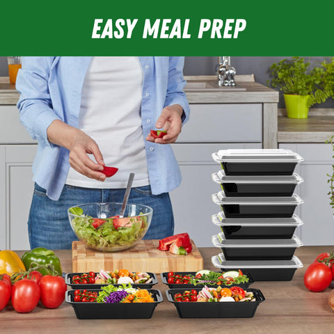 Dealusy durable black meal prep lids enhance secure sealing during transport.