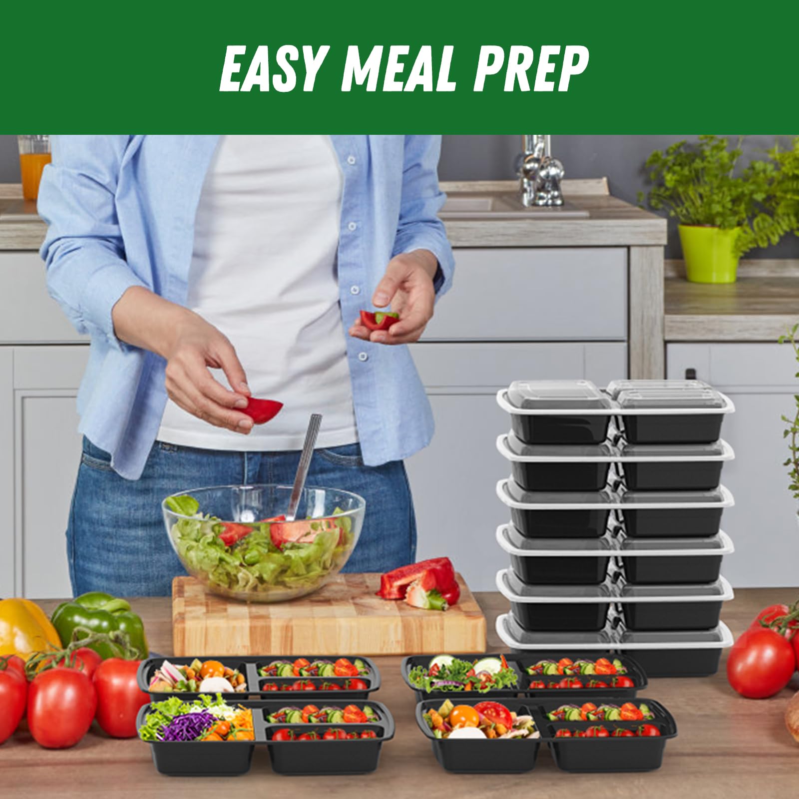 Dealusy freezer-safe meal prep containers preserve meals for longer storage.