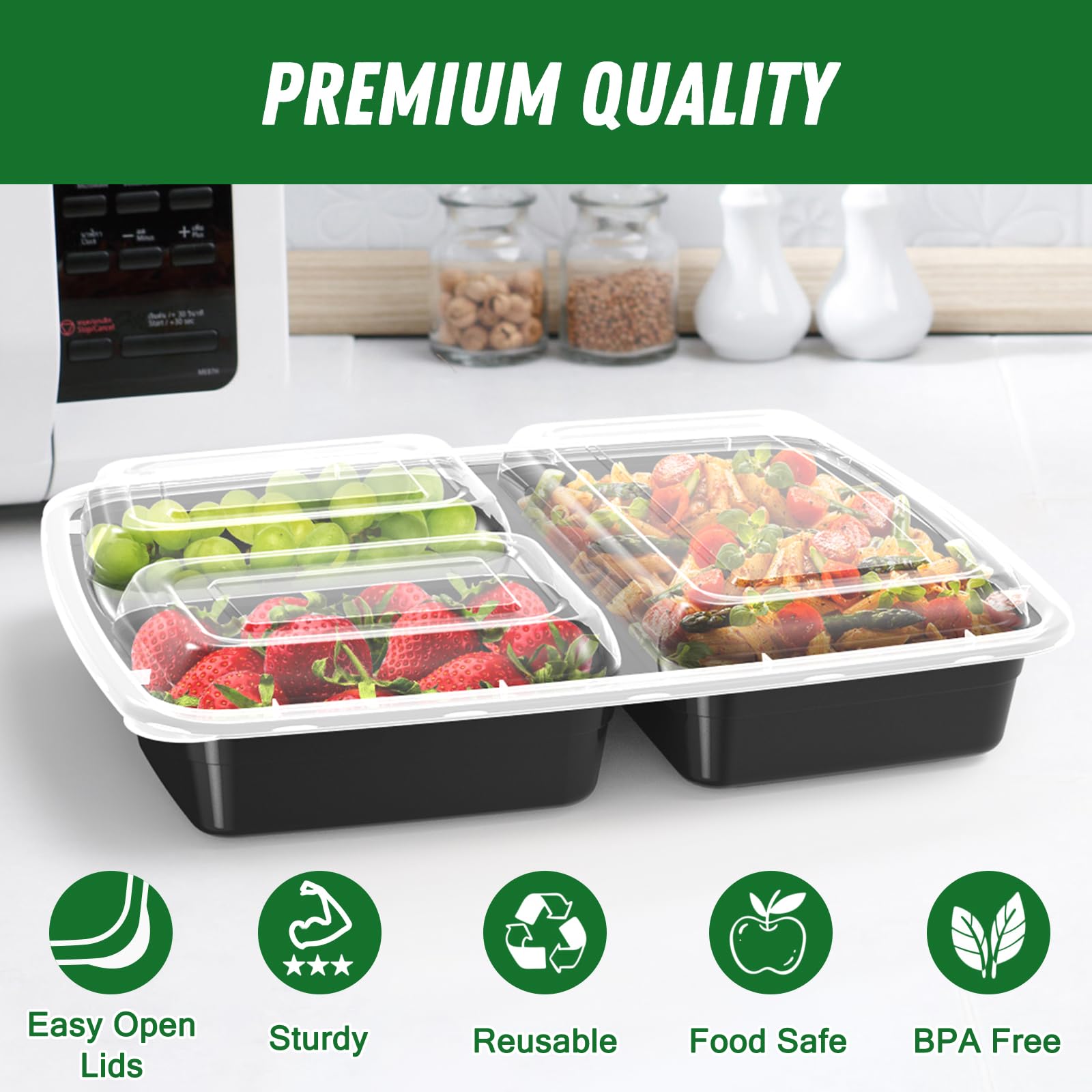 Dealusy leakproof lids stack neatly for compact storage.