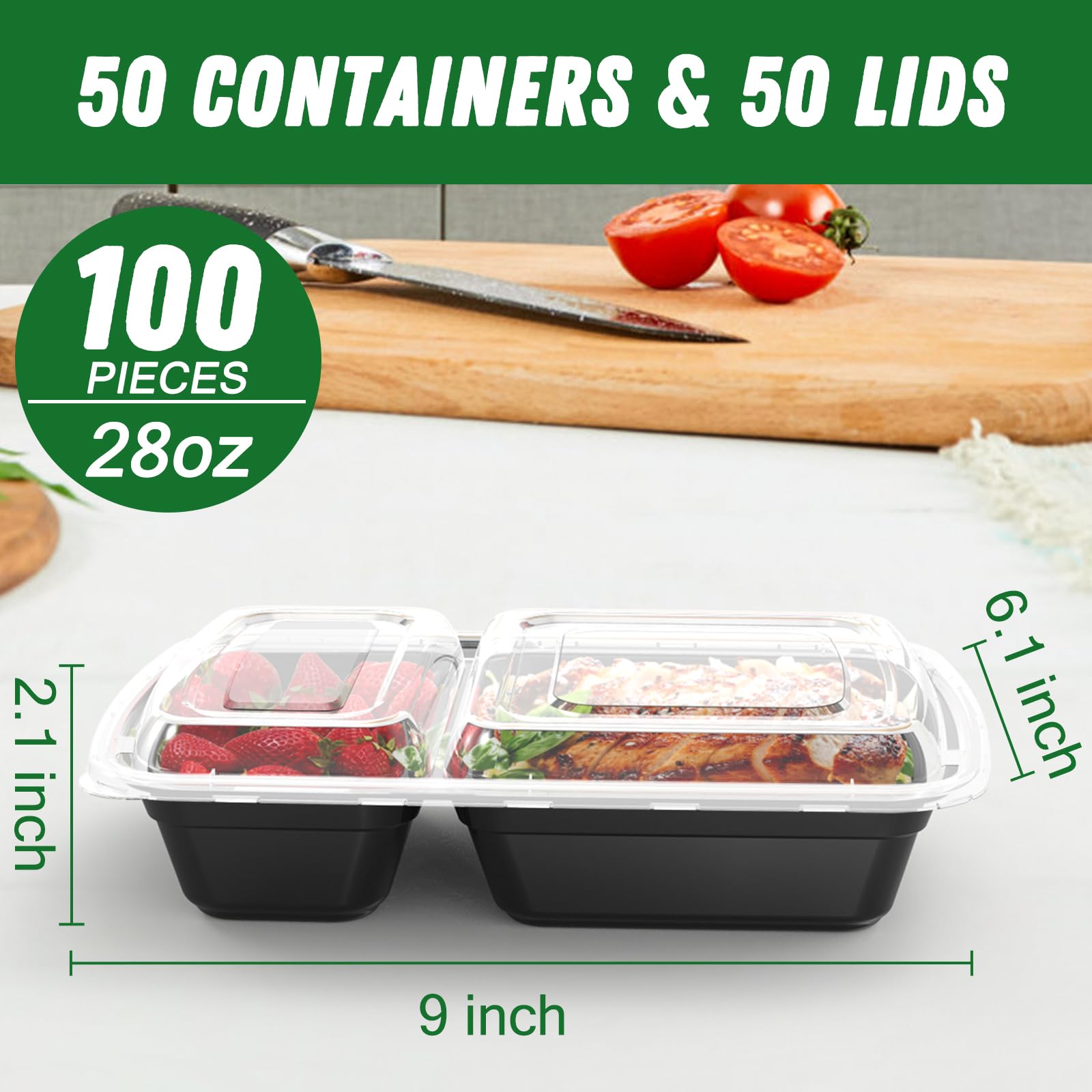 Dealusy leakproof lid shown, stackable design for easy fridge organization.