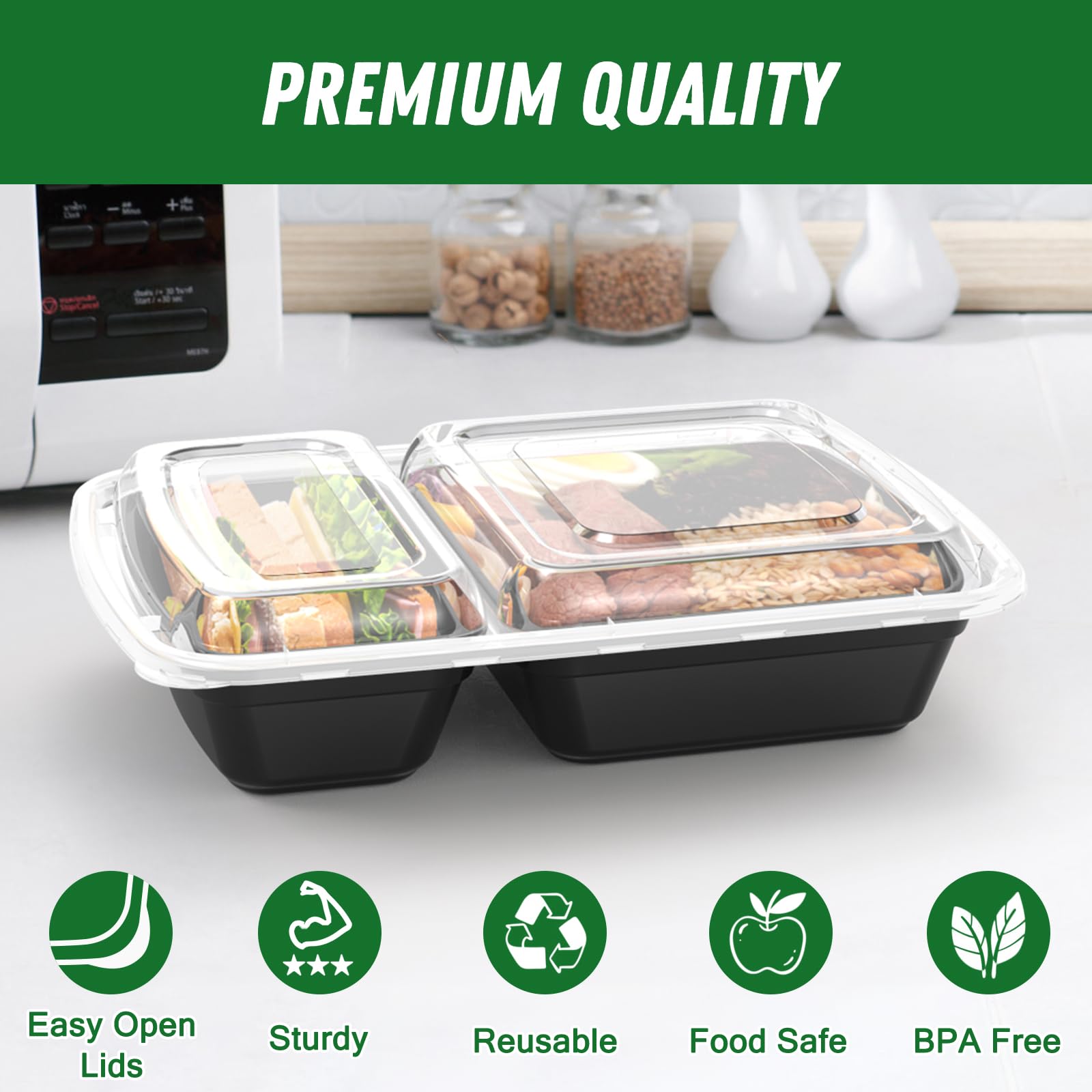 Dealusy microwave-safe container, safe reheating of meals.