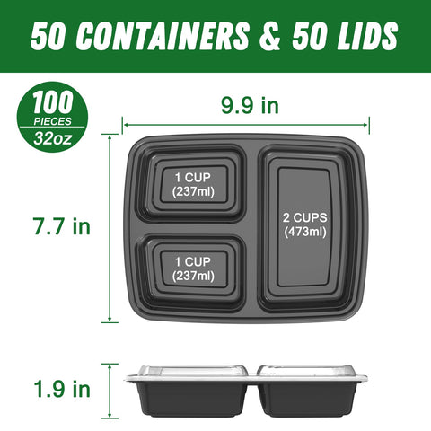 Dealusy three-compartment layout helps portion meals for balanced nutrition.