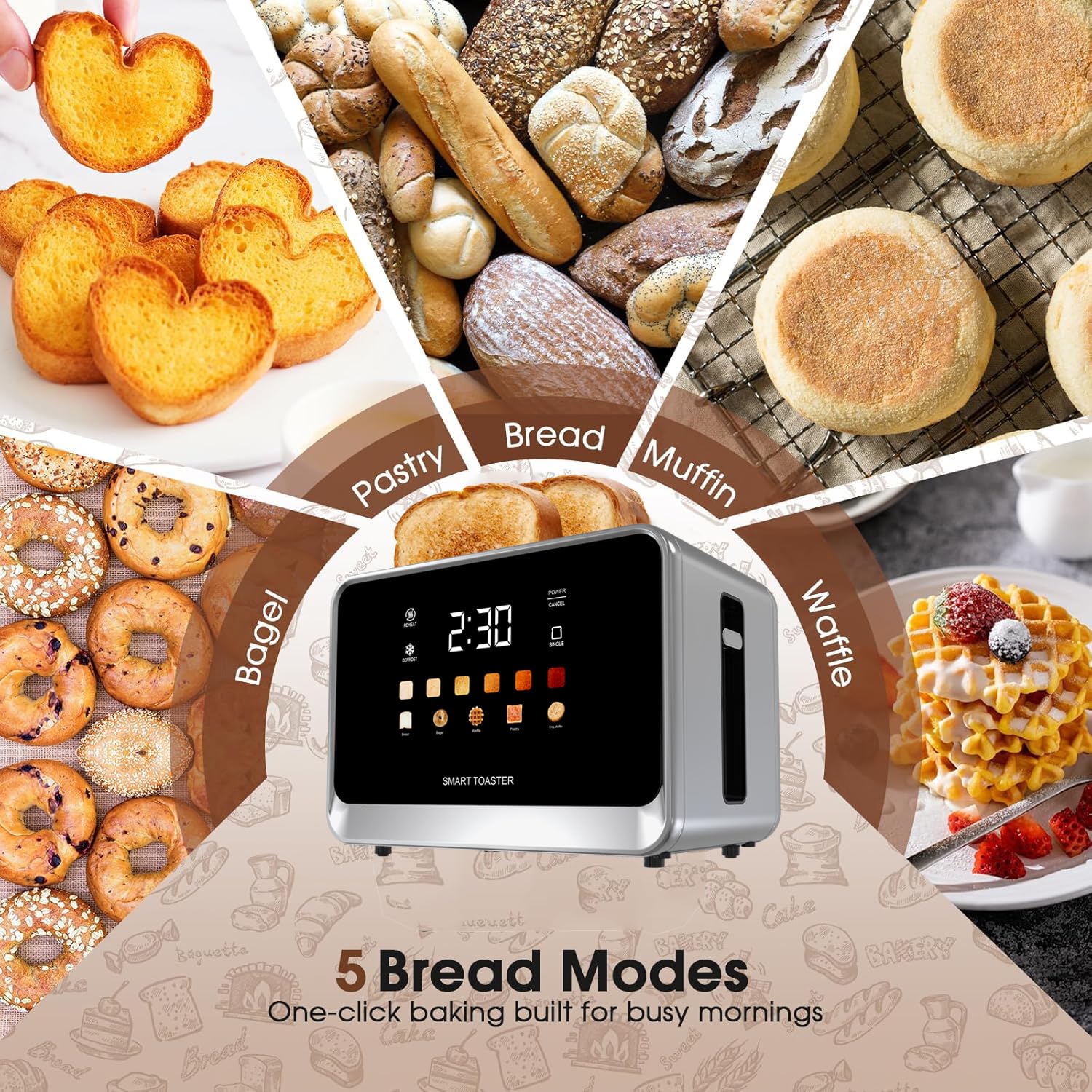 Dear Morning toaster stainless steel body for durable, modern kitchen appeal.