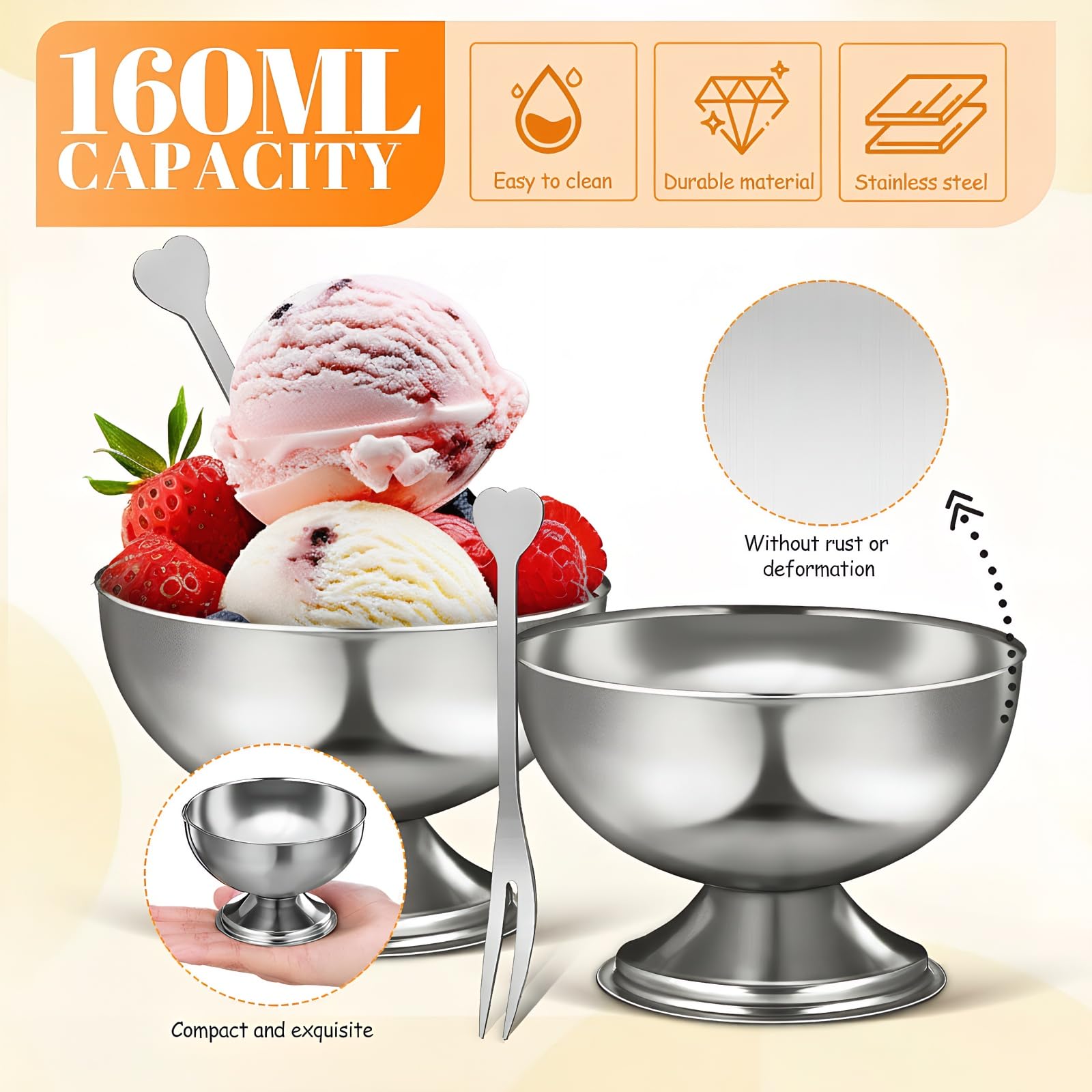 DEARMAMY ice cream dessert glasses perfect for scoops and sauces