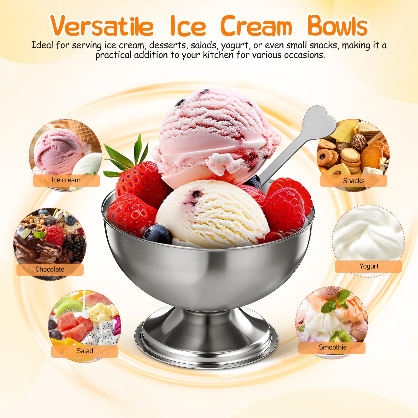 DEARMAMY round pedestal bowls serve salads and desserts with style