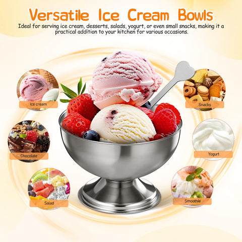 DEARMAMY round pedestal bowls serve salads and desserts with style