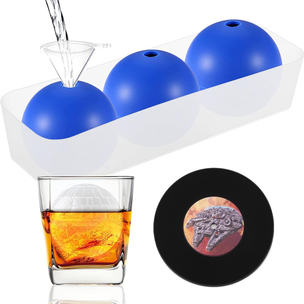 Death Star ice cube mold creates 2.4-inch round spheres for whiskey and cocktails.