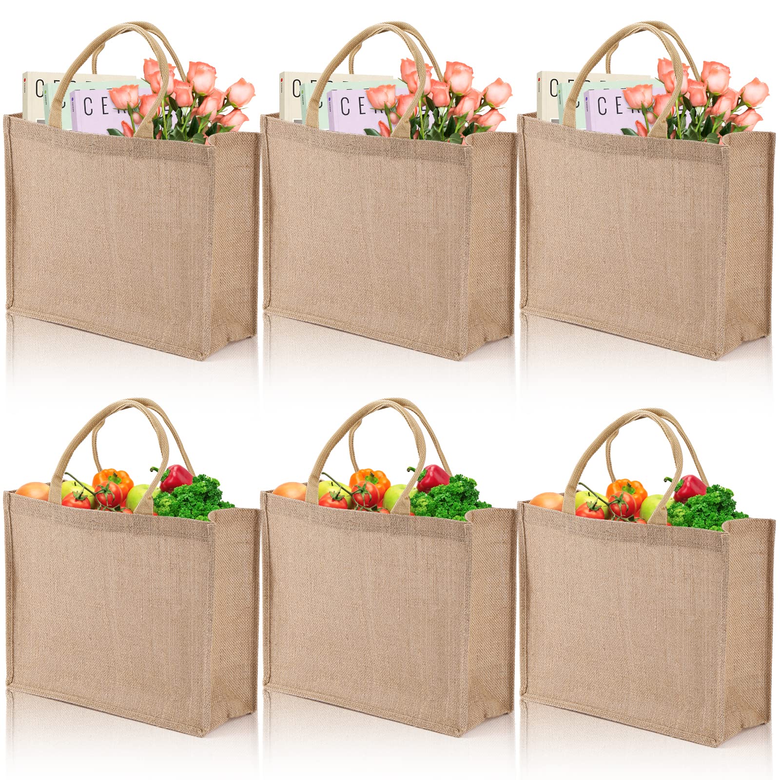 DEAYOU burlap tote with reinforced seams emphasizes sturdy construction
