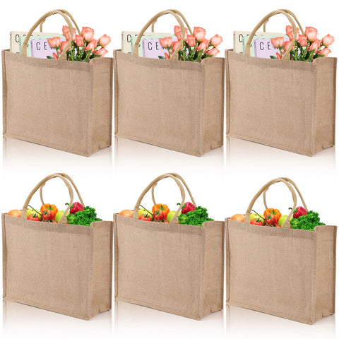 DEAYOU burlap tote with reinforced seams emphasizes sturdy construction