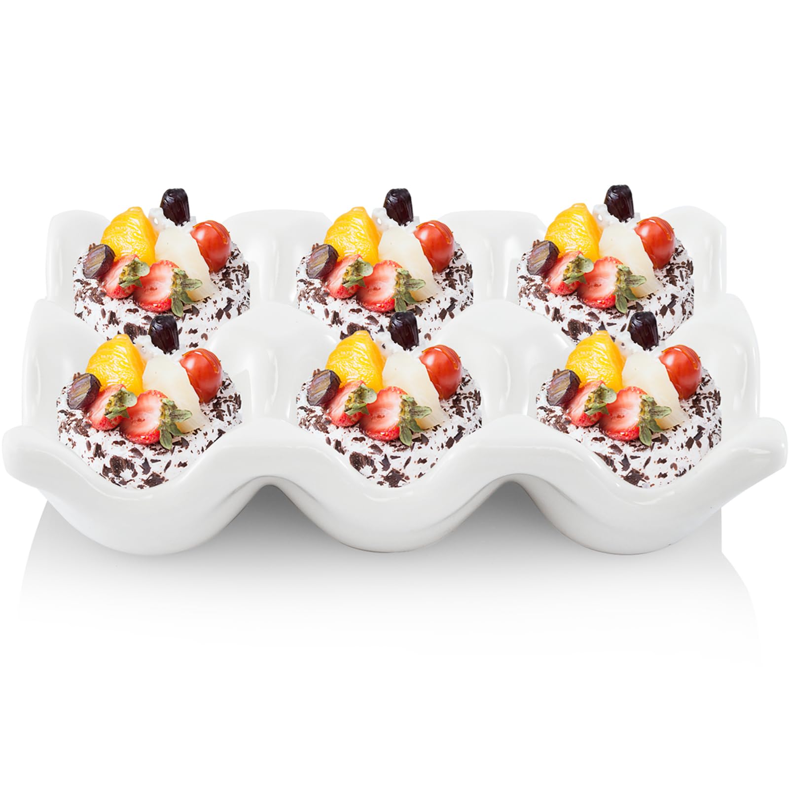 DEAYOU ceramic egg tray offering a chic display and practical storage.