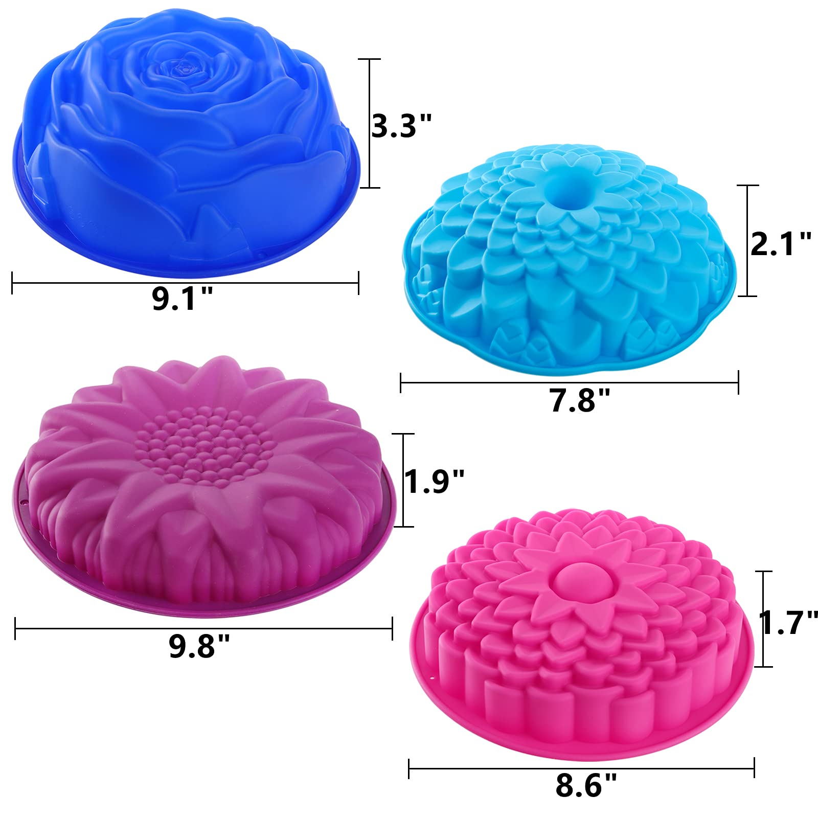 DEAYOU dark blue mold 9-1 inch, ideal for tall layered desserts