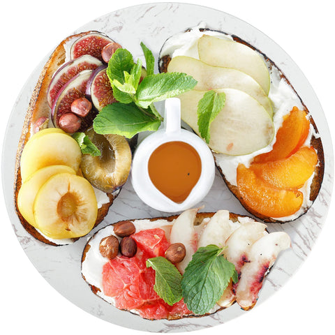 DEAYOU Marble Lazy Susan compact base diameter for stability