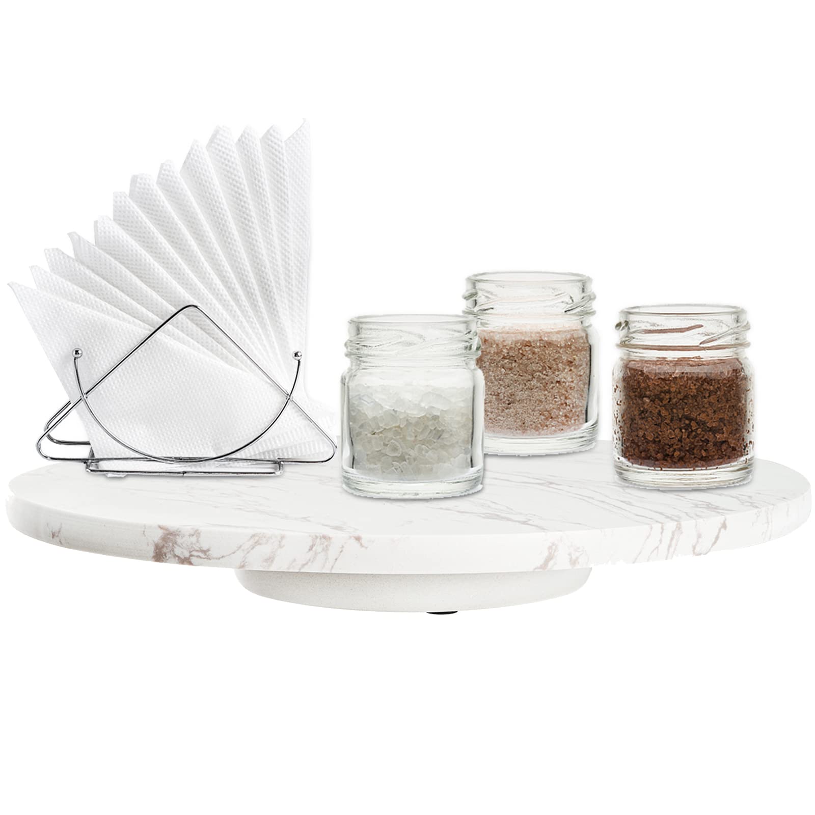 DEAYOU Marble Lazy Susan on dining table for stylish display