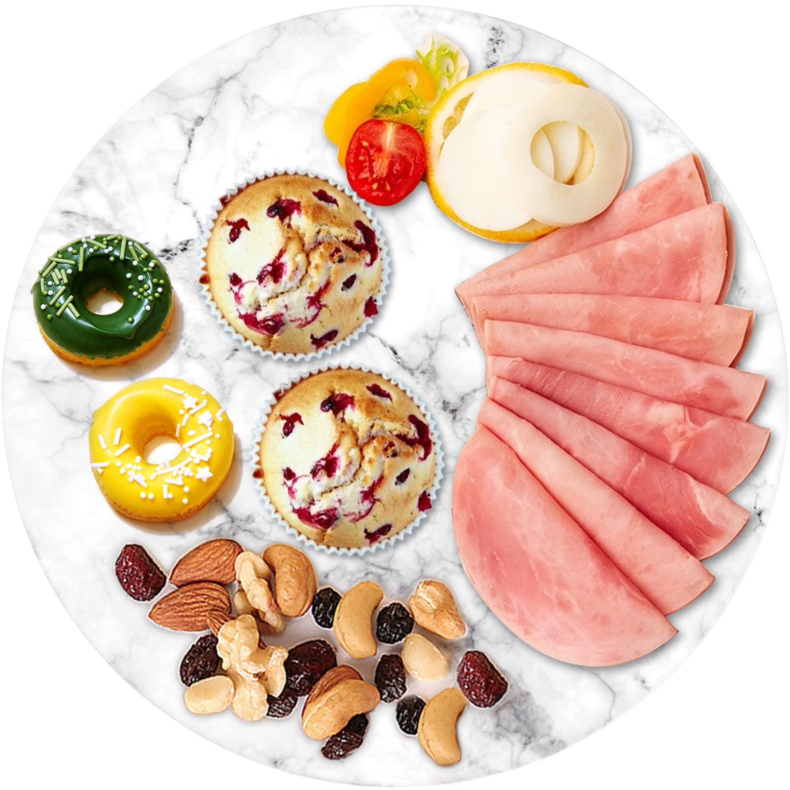 DEAYOU Marble Lazy Susan top 12 inch surface for elegant display and serving