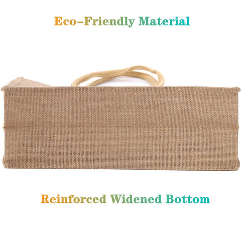 DEAYOU natural brown jute tote highlighting eco-friendly reusable design