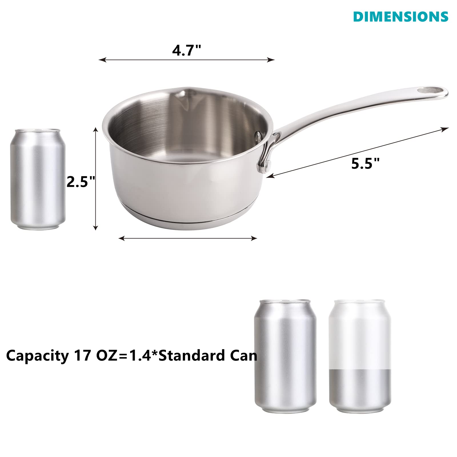 DEAYOU stainless steel pot with cool grip handle for steady transfers.