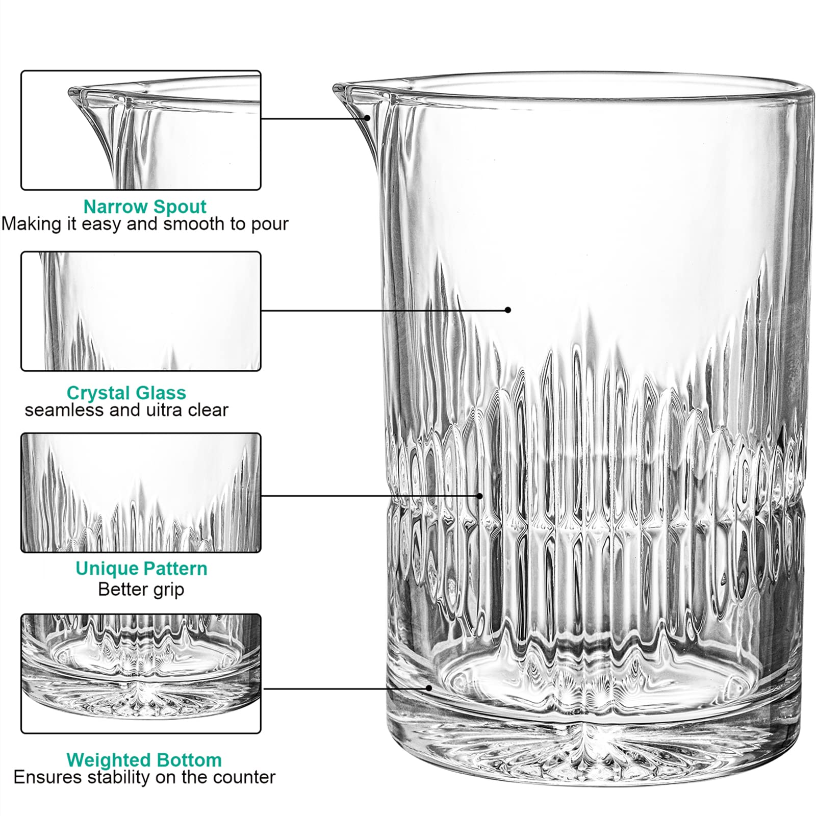 DEAYOU thick-wall crystal glass helps keep drinks cold while mixing