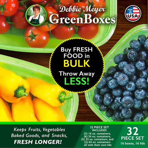 Debbie Meyer UltraLite GreenBox 24 oz container keeps produce crisp and ready for grab-and-go meals.
