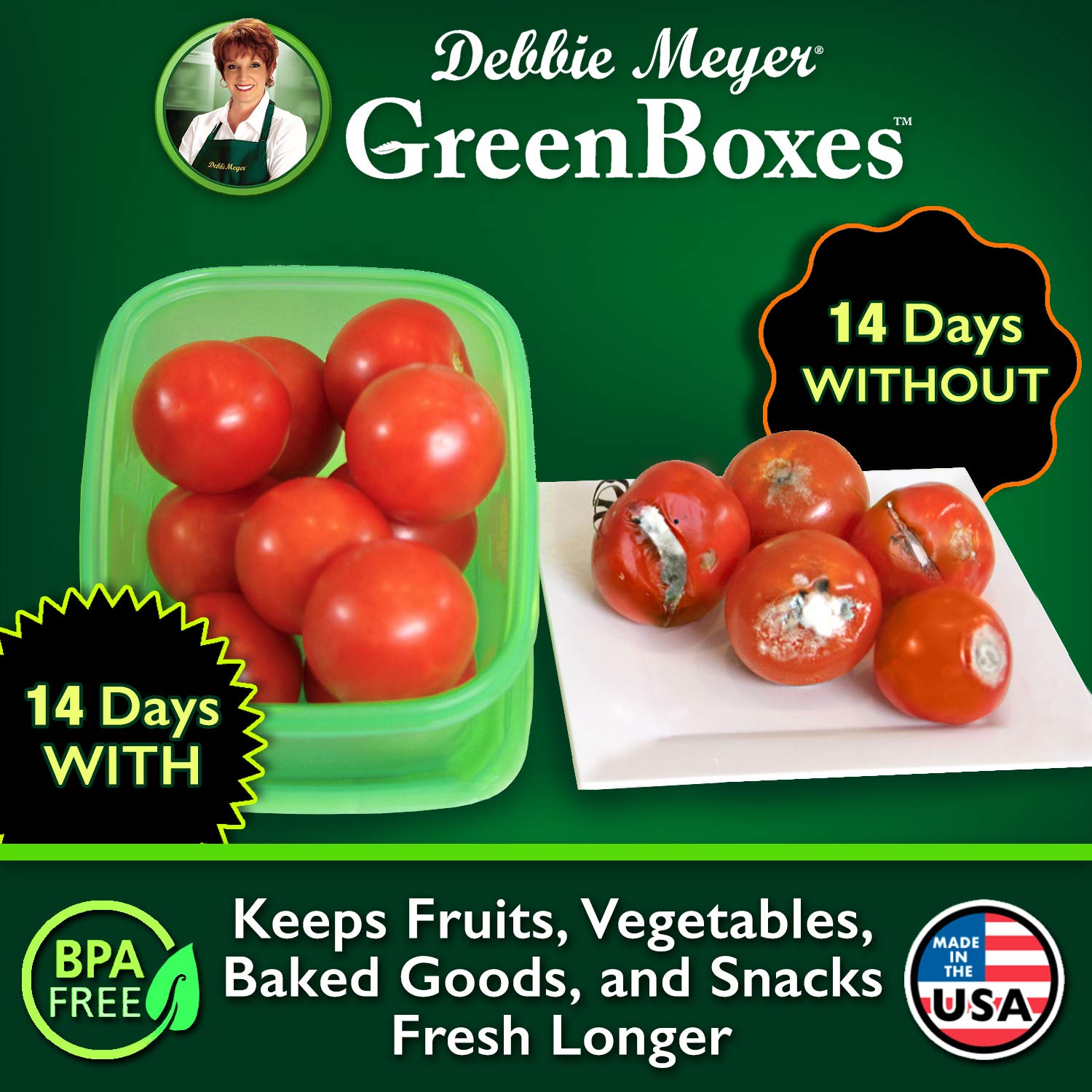 Debbie Meyer UltraLite GreenBox 64 oz container for bulk fruit storage or meal prep.