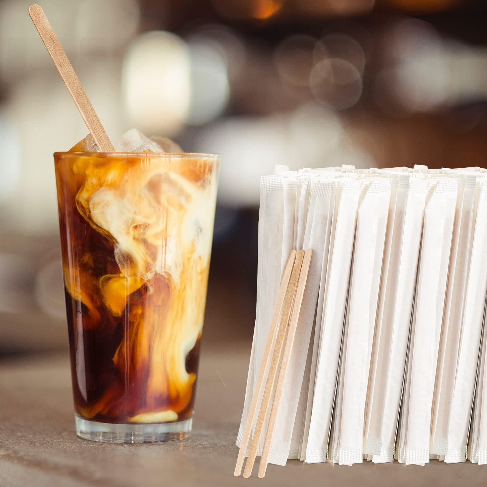 DEBECTY 5.5-inch stir sticks ideal for tall cups and cocktails.