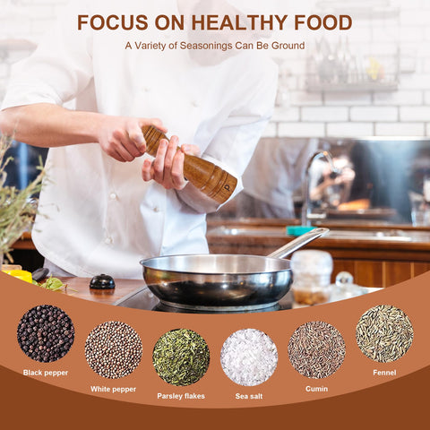 DEBETOOL wooden spoon included for easy refills and mess-free spice handling.