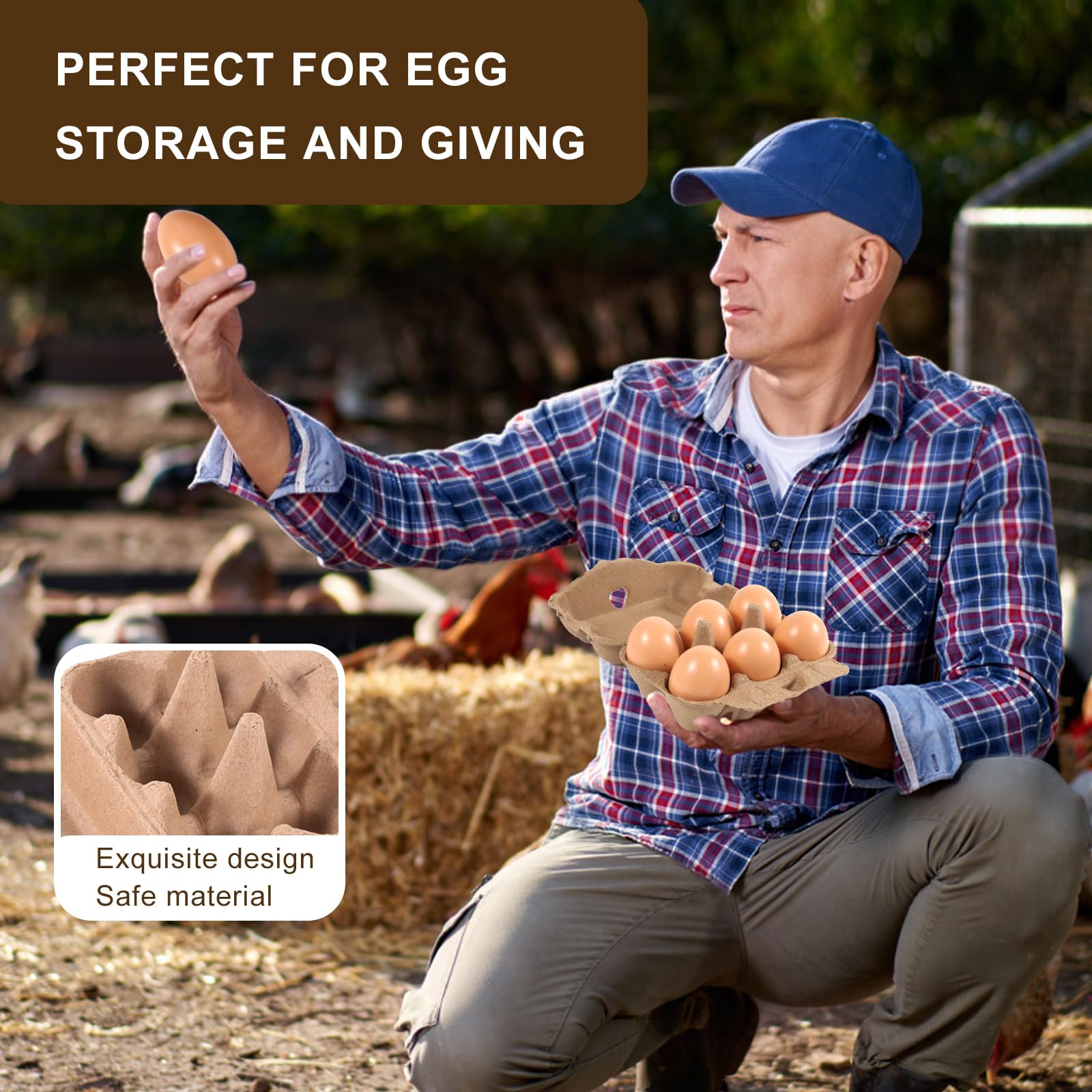 Bulk 40-pack egg cartons ready for coop, market, or home use.