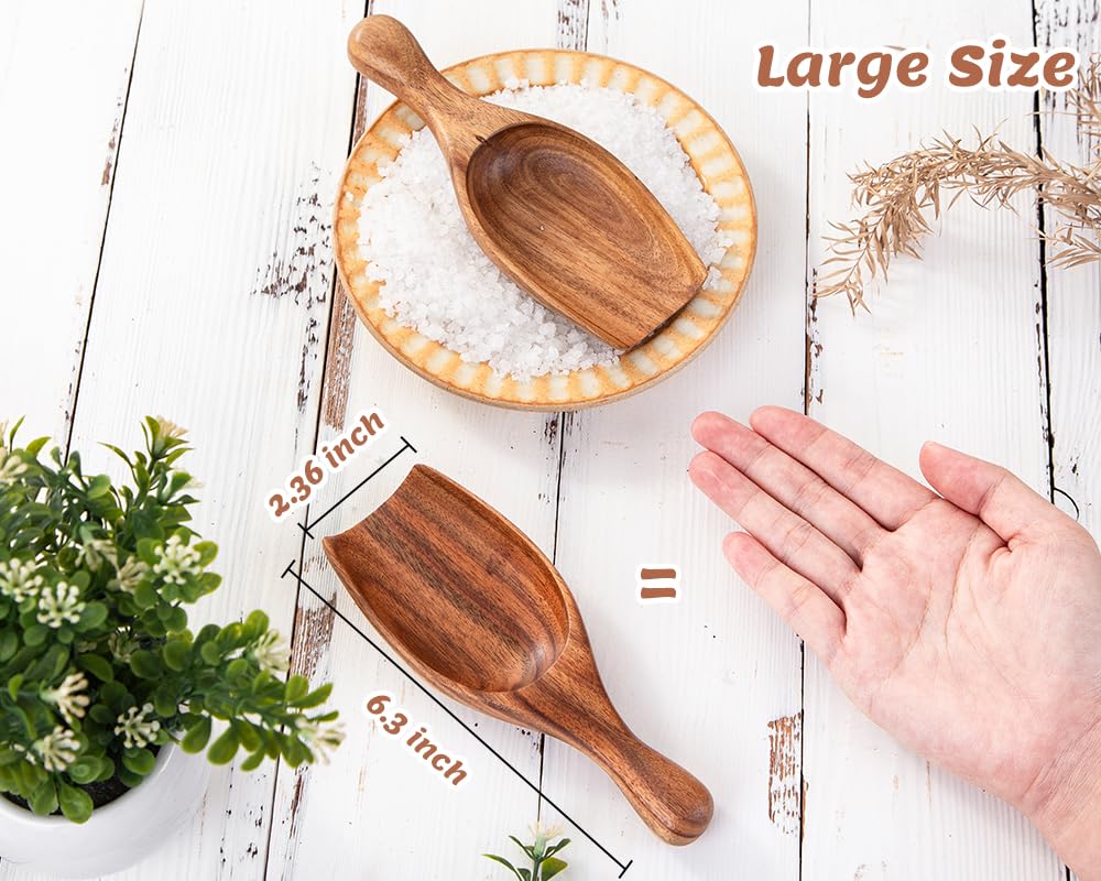Decent Vrvege wooden spoon set for measuring beans and powders.