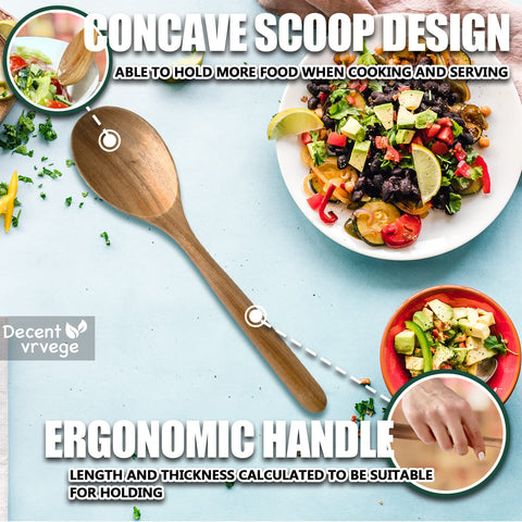 Decent Vrvege spoon with thick handle for comfortable grip during cooking