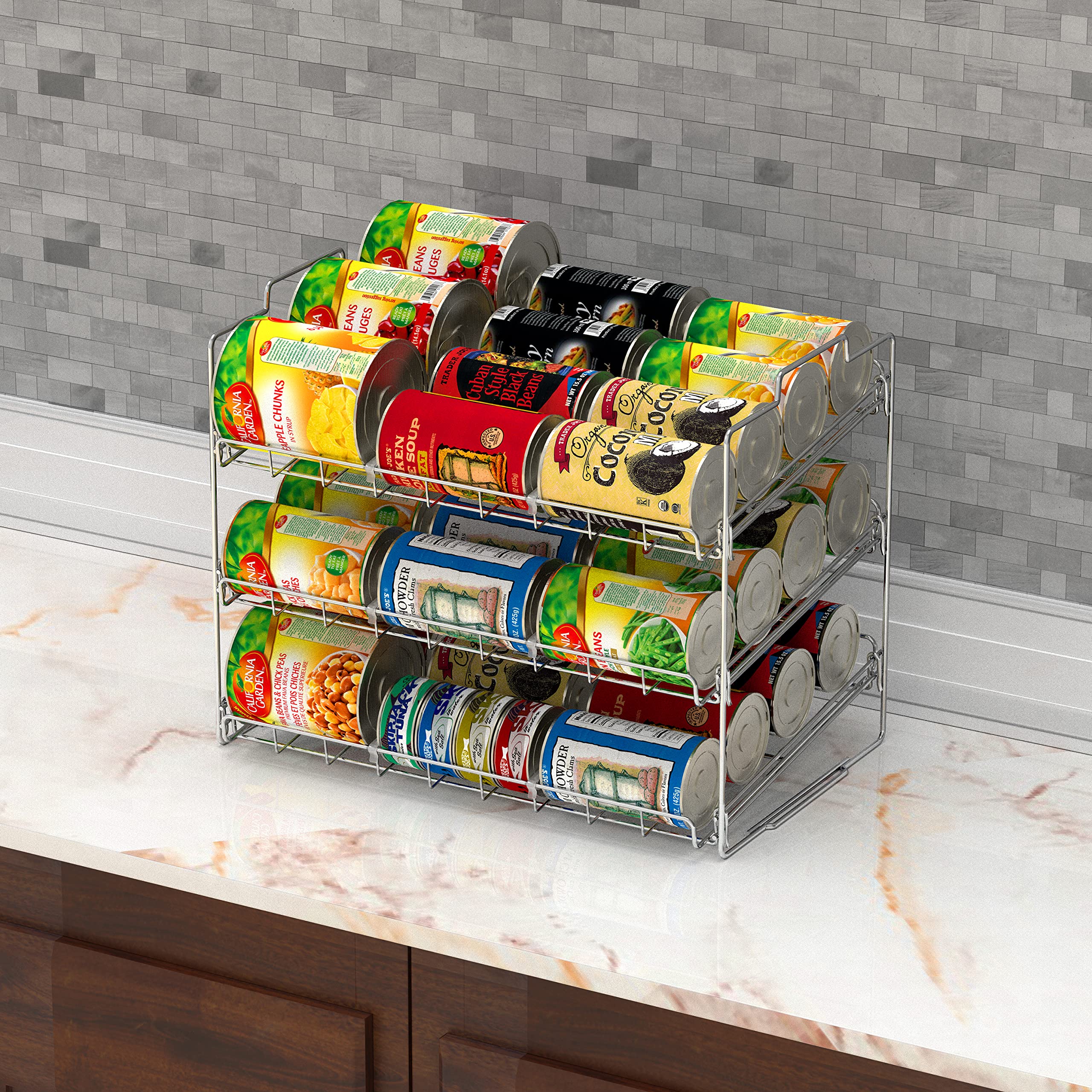 Deco Brothers adjustable dividers—six compartments for varied can sizes.