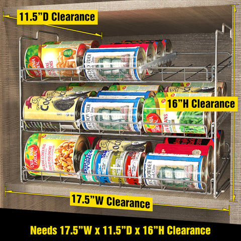 Deco Brothers chrome finish kitchen organizer for pantry shelves.