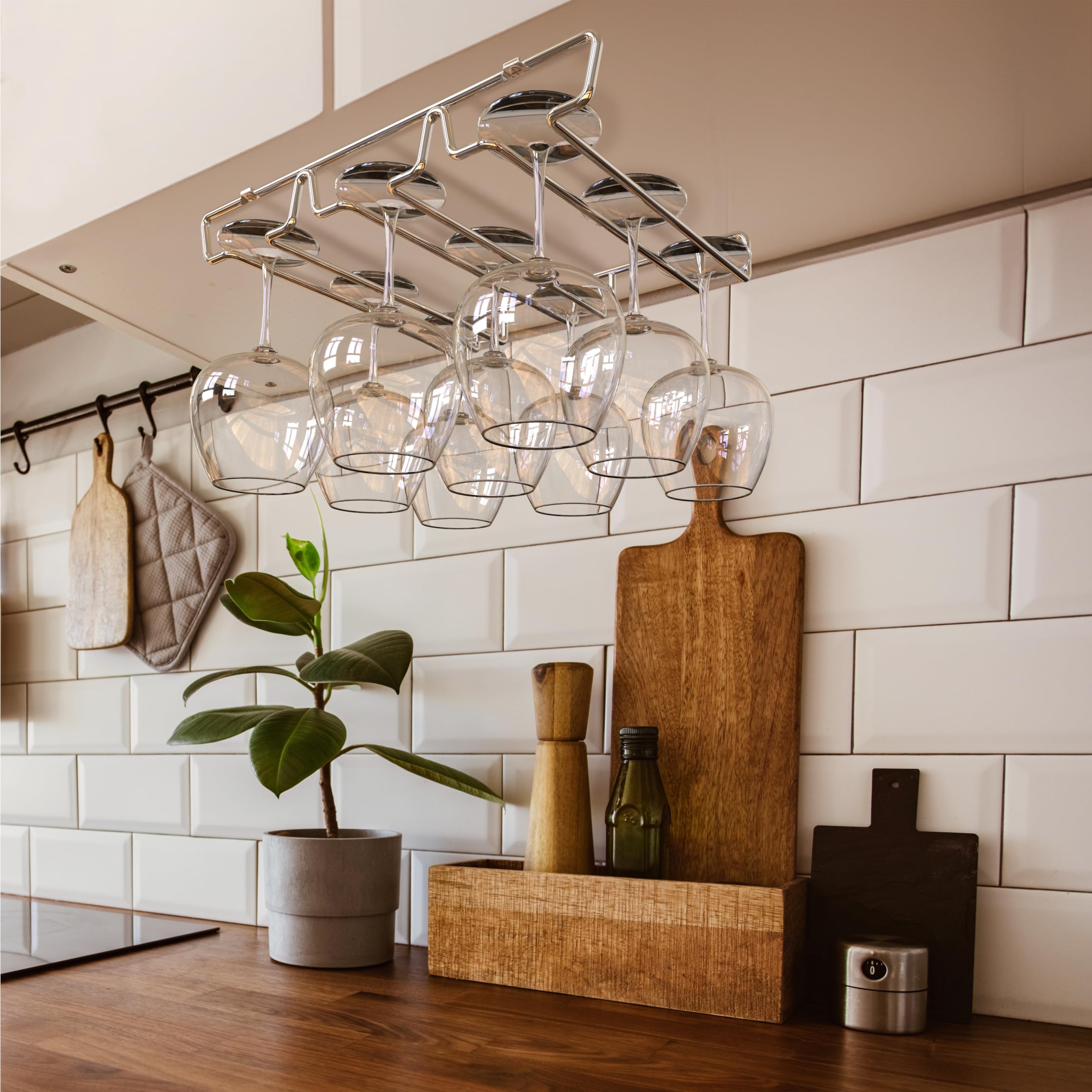 Dimensions 13D x 10.2W x 1.6H fit under most cabinets.