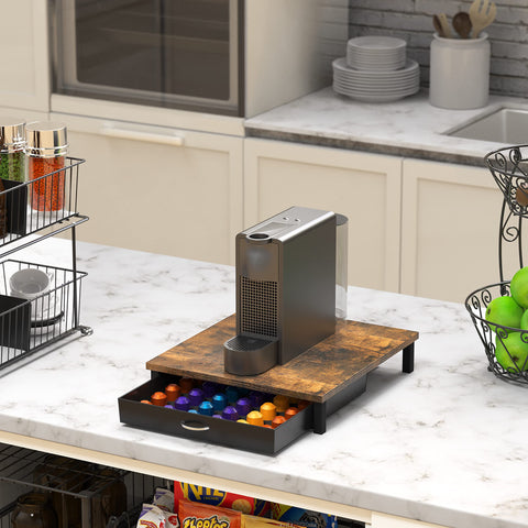 Deco Brothers wooden drawer compatible with Nespresso Original Line machines for tidy setup