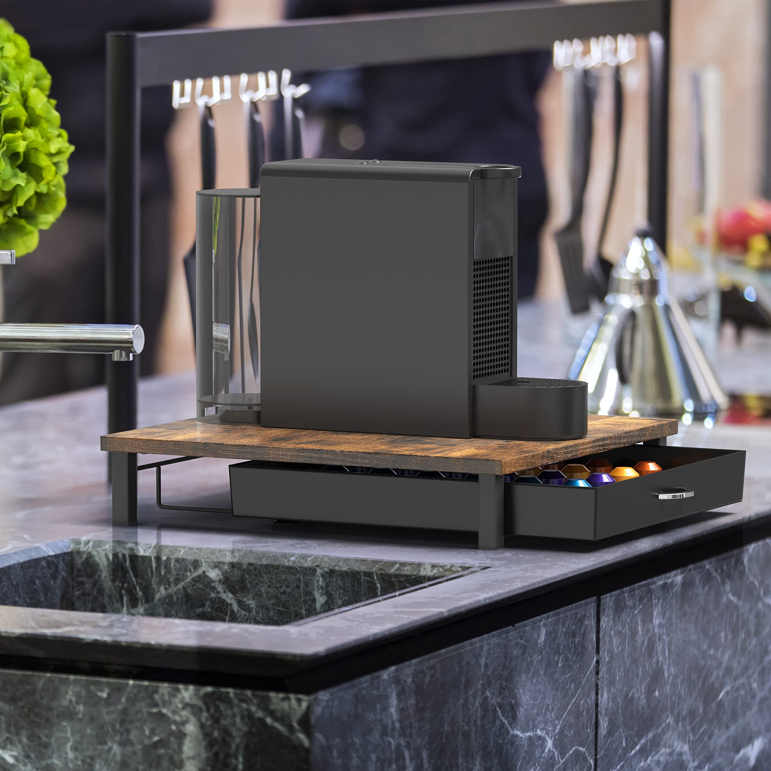 Deco Brothers recessed tray keeps capsules neatly aligned and accessible