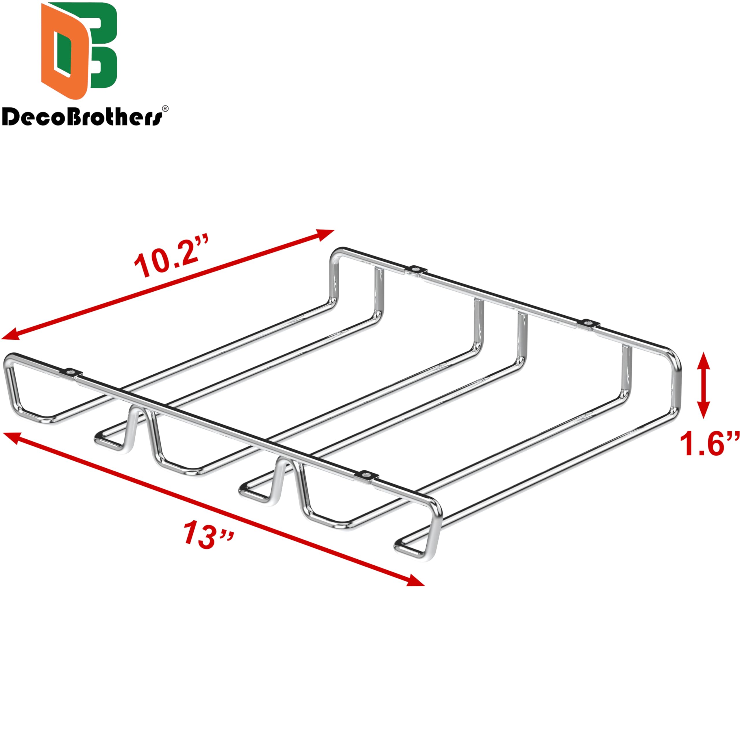 Deco Brothers chrome stemware holder keeps stems secure and organized.