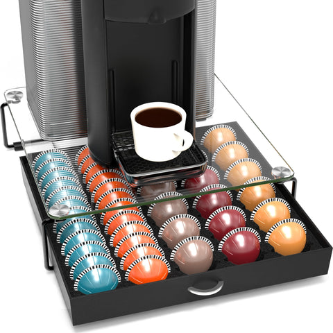 Deco Brothers Vertuo drawer on crystal tempered glass surface for easy access