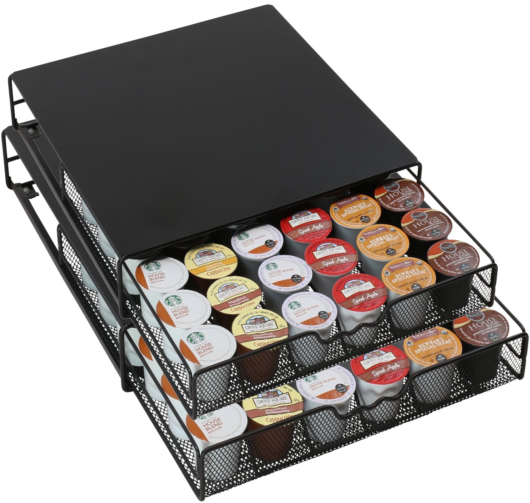 DecoBrothers K-Cup drawer in black finish complements kitchen decor