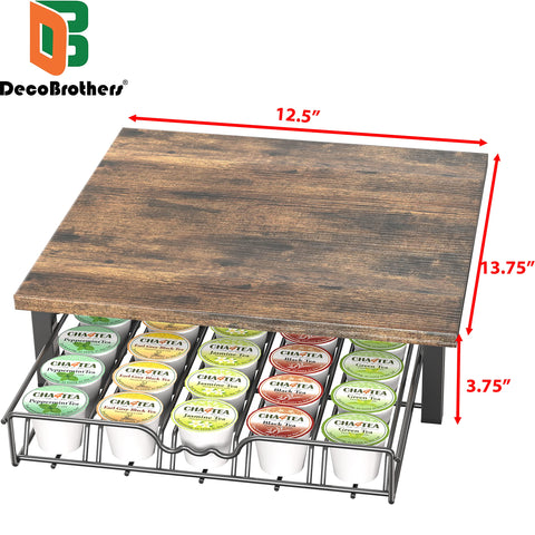 Under-Keurig placement from DecoBrothers saves counter space while keeping pods handy
